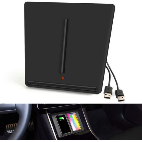 Chargeur sans fil 10 W pour voiture compatible Tesla Model 3 avec double port USBcadeau de G