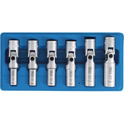 Bgs Technic – Jeu de clés hexagonales articulées 8-16 mm pour bougies de préchauffe – Transmission carré 10 mm (3/8") – 6 pièces en acier chrome-vanadium (1/5)