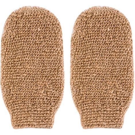 Gants de bain - Haute Qualité - Beige - Exfoliants - Réutilisables - Pour Salle de Bain
