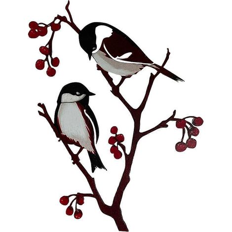 Metallene Bergsperling-Ornament-Vogelstatue-Silhouette-Gartenhofdekoration