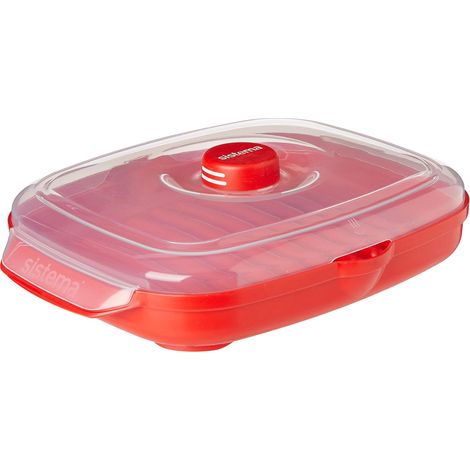 Sistema Easy Bacon contenitore per microonde rosso 0,95 L (1/3)