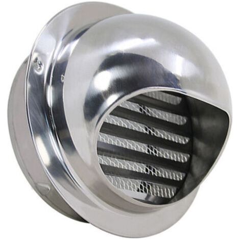 Entrée d'air à bille en acier inoxydable V2A 150 mm avec protection contre les intempéries et les insectes, argent