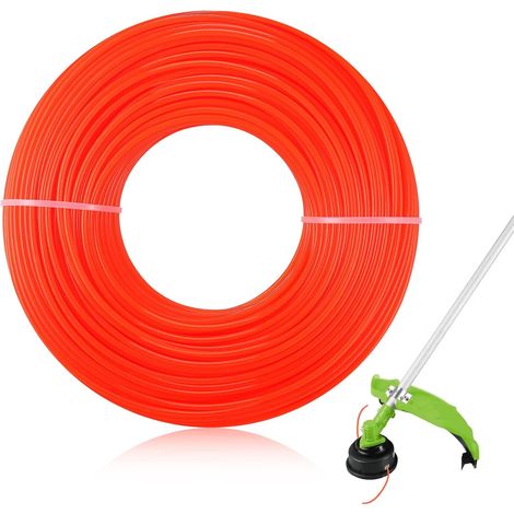 Fil Coupe Bordure 2,4 mm x 100 m, Bobine de Rond en Nylon pour Coupe-Bordure débroussailleuse Diamètre, Débroussailleuse,pour Debroussailleuse Electrique, Orange - 2.4 (1/5)