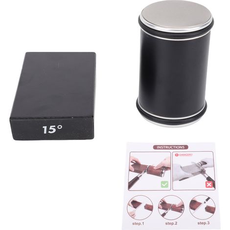 Affûteur de couteaux à rouleau, outil d'affûtage de cuisine, angle 15/20 degrés, base magnétique en bois noir (1/5)