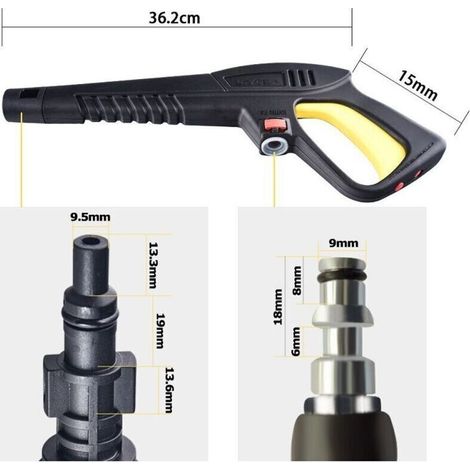 CHOYCLIT Pistolet à eau haute pression avec pistolet rotatif, compatible avec les nettoyeurs haute pression Lavor (1/3)