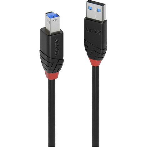 LINDY USB-Kabel USB 3.2 Gen1 (USB 3.0 / USB 3.1 Gen1) USB-A Stecker, USB-B Stecker 10.00 m Schwarz