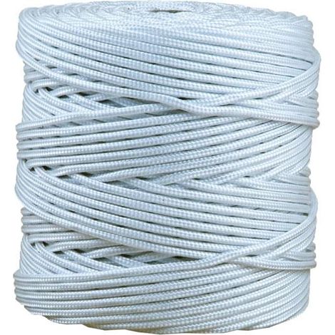 Bobina Cordon Trenzado Poli 5 mm 200 Mts blanco