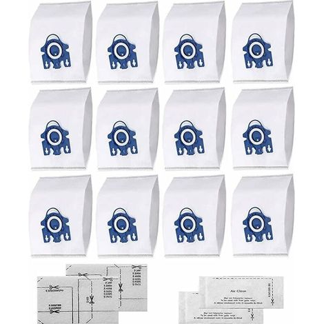 HyClean 3D FJM Sac d'Aspirateur pour Miele (12 sacs, 2 filtre pour moteur, 2 filtre évacuation) Sac d'Aspirateur pour Miele GN Pack XXL, Alternative pour Miele 9917730 GN HyClean 3D (1/5)