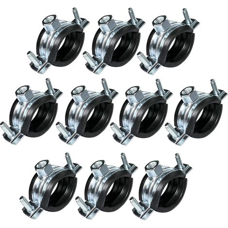 Set mit 10 Schallschutzmanschetten – Befestigungshalterung mit Dichtung – für Rohr Ø 1'' 32–36 mm – aus verzinktem Stahl – zum Einschrauben М8/М10 (1/5)