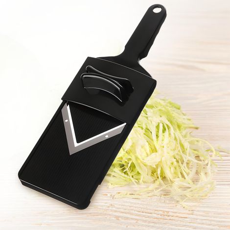 Mandoline Multilames Lame V, Trancheuse Acier, Râpe Julienne avec Protection, Cadre Plastique pour Couper et Râper Fruits et Légumes