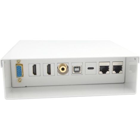 AISENS - A127-0720 - Gehäuse of audio-visuelle Anschlüsse VGA+JACK3.5+2xHDMI+1xUSB-B+1xUSB-C+2xRJ45 Cat.6A STP, White