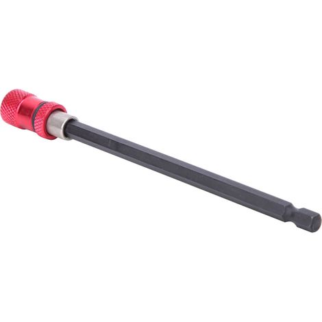 Tournevis porte-embout magnétique en acier inoxydable rouge, rallonge 150mm, douille 1/4 pouce à dégagement rapide, tige d'extension aimantée pour vissage précis. (1/5)