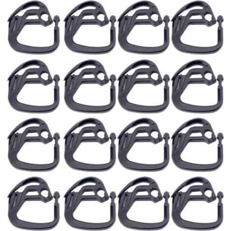 Clips de fixation pour filets d'ombrage en ABS noir 34 x 3 cm - Crochets robustes et faciles à installer pour jardins et espaces extérieurs - Accessoires de fixation pour filets d'ombrage (1/4)