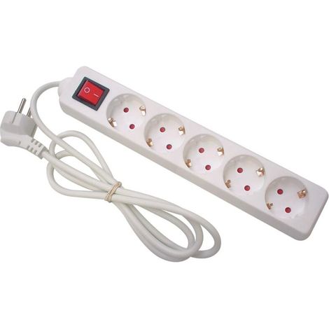 Bloc Multiprise - 5 Prises F Schuko - Interrupteur Marche Arrêt - Usage Intérieur - 1,5 M - 230 V 16 A (1/3)