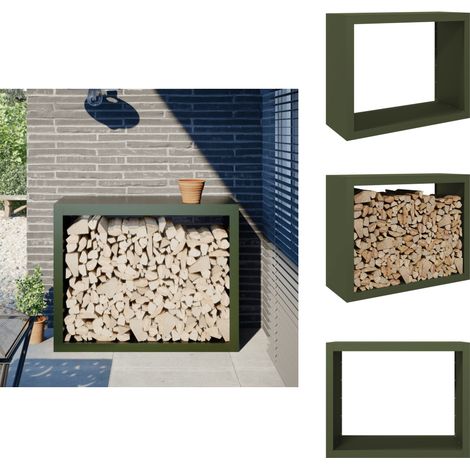 Portant de bois de chauffage vert 100x40x80 cm acier - Support De Bois De Chauffage - Supports De Bois De Chauffage - Magasin De Bûches - Stockage De Bûches (1/5)