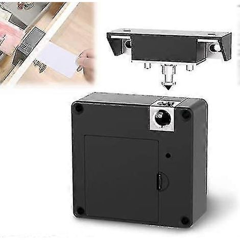 Serrure électronique invisible pour armoire Mkk, kit de serrure électronique invisible pour armoire, serrure cachée à monter soi-même, tiroir intelligent caché pour bureau à domicile, carte intelligen (1/4)