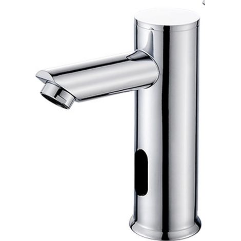Robinet automatique sans contact pour salle de bain, robinet d'évier de salle de bain alimenté par piles en laiton activé par le mouvement mains libre (1/5)