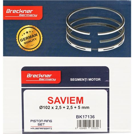 Segmenti motore , FIAT, fi 102mm 2,5x2,5x5mm, Breckner Germany