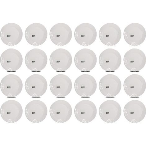 Service de 24 assiettes - JUANIO - Assiettes plates rondes en verre opale - Diam.24 cm - Jusqu'à 130°C - Lave-vaisselle (1/3)