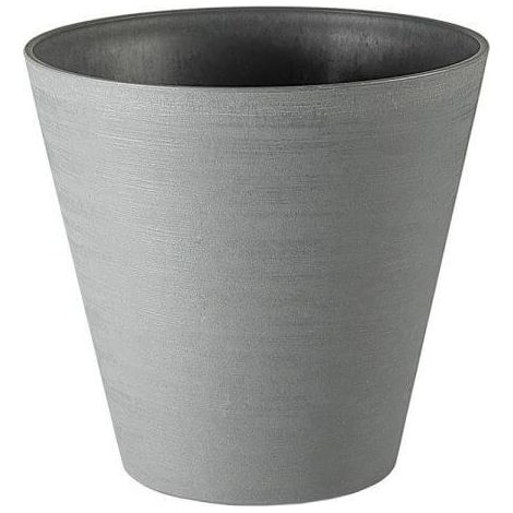 Maceta de trasplante gris con borde redondeado
