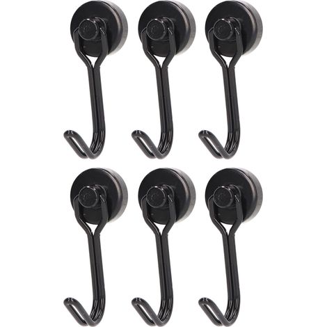 Drehbarer Magnethaken für Organisationsset 6 Magnetische Schwinghaken Schwarz Leicht und stabil Installation 0-5KG. (1/5)