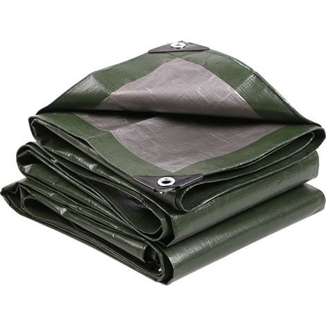 Cover All Bâche à Oeillets Vert-Bleu 3,00x4 m 90 g/m², Bâche de Protection pour Bois, Meubles de Jardin, Voitures, Piscines, Bateaux, Camping, Bâche Imperméable et Indéchirable avec Oeillets (1/2)
