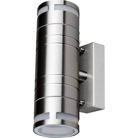 V-TAC VT-7632 PORTALAMPADA DOPPIO DA MURO LED GU10 ACCIAIO INOX DA ESTERNO IP44 - SKU 7504 (1/5)