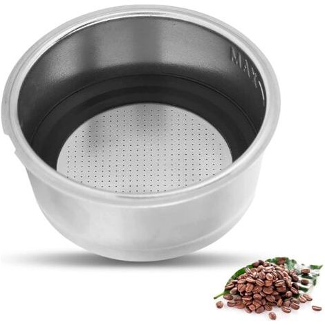 QORVA-51mm Porte Filtre à Café, Filtre Café Permanent Réutilisable Café Sans Filtre Paniers De En Acier Inoxydable, Accessoires De Remplacement De Machine à Café (Double Cup) (1/5)