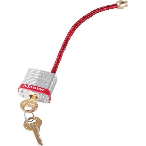 Master Lock 7C5RED Lockout Padlock with Flexible Braided Steel Cable Shackle MLKS7C5RED (1/3)