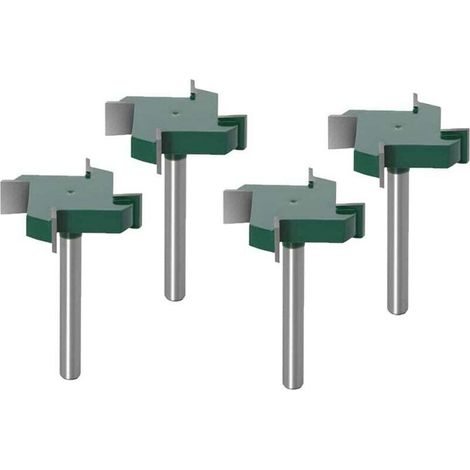 4 Pièces 6mm Tige Spoilboard Fraises de Surface de Fraisage Jeu d'embouts 4 Plaques D'aile Fraises Aplatissantes Fraises en Carbure de Tungstène Pour le Travail du Bois (1/4)