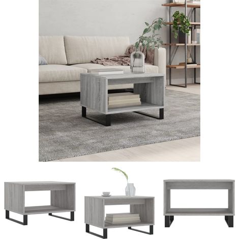 The Living Store Couchtisch Grau Sonoma 60x50x40 cm Holzwerkstoff -  Couchtische (1/5)