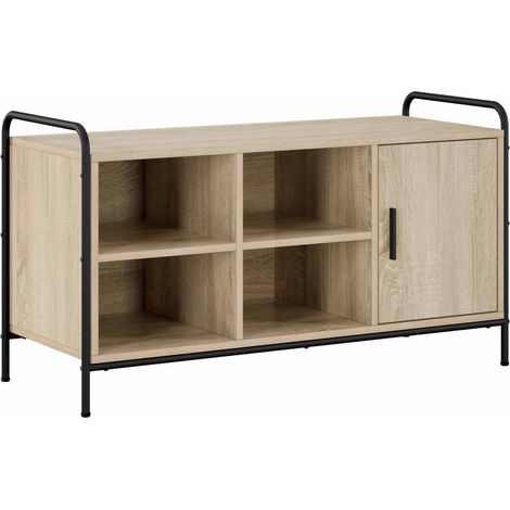 Cabinet à chaussures 100 × 39,5 × 55,5 cm Bois d'ingénierie - chêne sonoma (1/5)