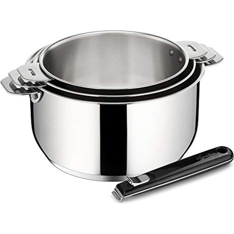 serie di 3 pentole in acciaio inox 16/18/20cm + manico - 012132600004 - lagostina (1/4)