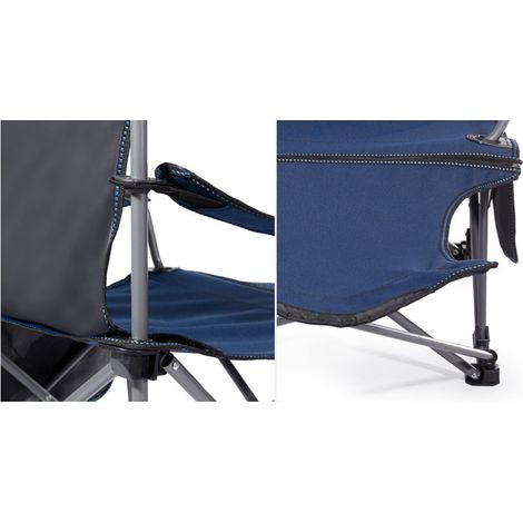 Tragbarer und flexibler Outdoor-Klappstuhl aus blauem Oxford-Gewebe mit Eisenrahmen, Campingstuhl, Angelstuhl. (1/4)