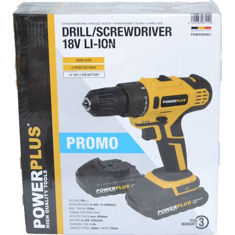 Trapano avvitatore 2 batterie 18v Powx0069li (1/3)