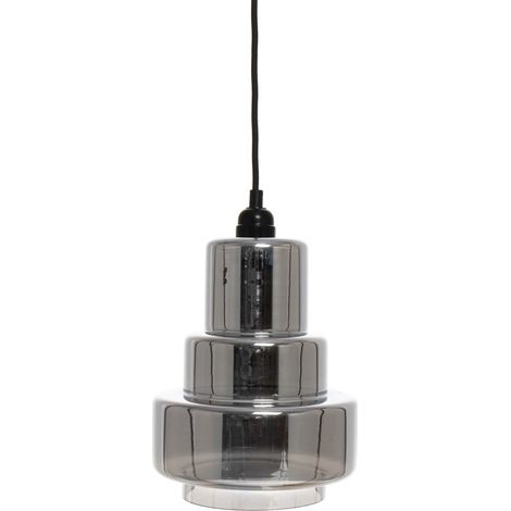 Lampada a sospensione Evy in vetro grigio fumé (1/4)