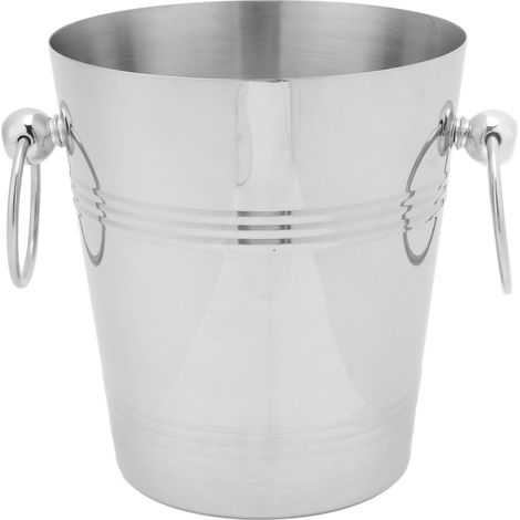 Großer Champagnerkühler aus Edelstahl mit Griffen für Partys, Silber (1/5)