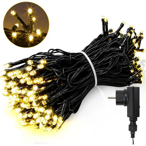 Randaco 20M 200LED 8-mode IP44 festone luce di Natale all'aperto decorazione giardino interno per Natale compleanno matrimonio soggiorno bianco caldo (1/5)