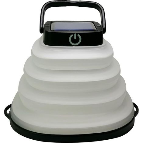 Lanterne de camping LED , lampe de camping pliable rechargeable par USB et éclairage extérieur solaire pour le camping, la randonnée et le trekking (noir) (1/4)