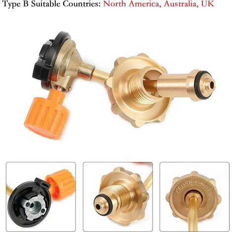 Adaptateur de remplissage pour bouteille de butane (1 pièce) - Convient pour le camping, les pique-niques et les réchauds portables. (1/5)