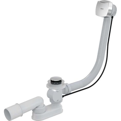 Alca - Set di scarico e troppopieno per vasca da bagno, lunghezza 1000 mm, cromo A51CR-100 (1/3)