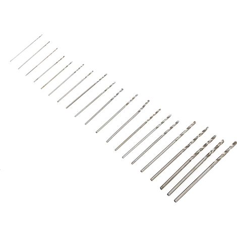 Coffret de 20 mini forets HSS (acier rapide) pour le perçage du bois, livrés dans un étui. (1/5)