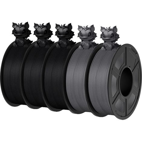 Filamento PLA, diametro 1,75 mm, superficie opaca, PLAY G 3BK 2GY (1/2)