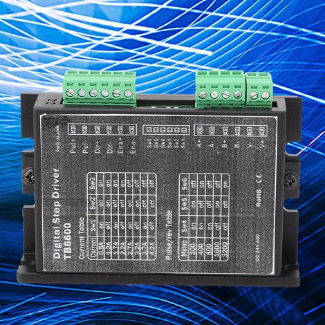 TB6600 DC24-40V 2-Phasen/Bipolar-Schrittmotortreiber 1,04,2A/Phase NEMA 17/23 (1/5)