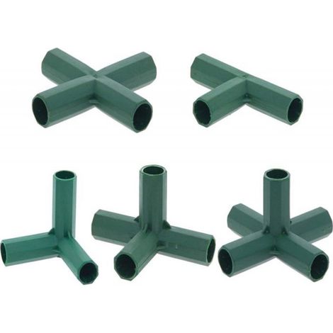 4PCS Connecteur de Construction de Cadre de Serre Chaude 16 mm raccord PVC 5 Types de Support Stable connecteur de Tube (1/5)