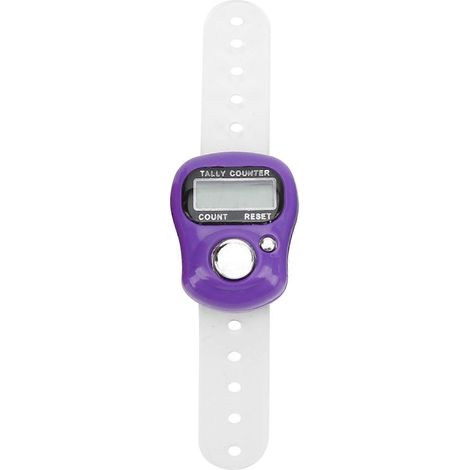 Compteur de doigts électronique avec compteur manuel LCD 5 chiffres réinitialisable pour la prière et la marche (violet)