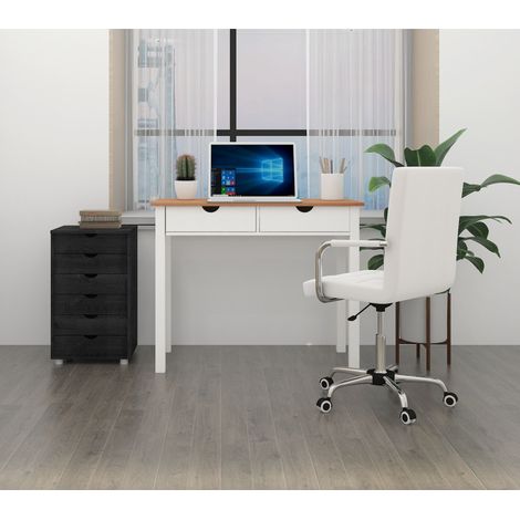 Gava Bureau 2 Tiroirs Petit Blanc (1/5)