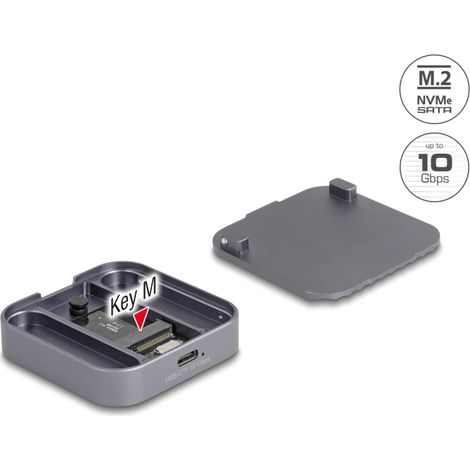 Delock Caja magnÃ©tica USB Type-Câ¢ de 10 Gbps para 1 x SSD M.2 NVMe o SATA