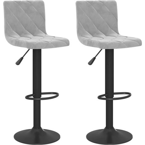 Maison Exclusive - Barhocker 2 Stk. Hellgrau Samt
