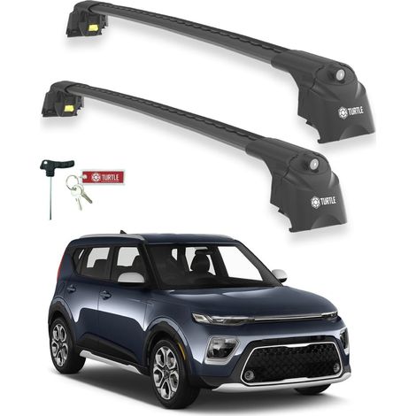 TURTLE kompatibel mit Kia Soul (Sk3) 2020-2025 Dachträger Air2 Schwarz (1/5)